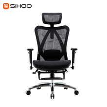 Load and play video in Gallery viewer, Sihoo M57B Black Frame Black Mesh Ergonomic Office Chair with Legrest (3 Years Limited Warranty)