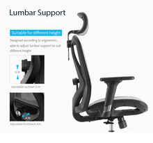 Load image into Gallery viewer, Sihoo M57B Black Frame Black Mesh Ergonomic Office Chair with Legrest (3 Years Limited Warranty)
