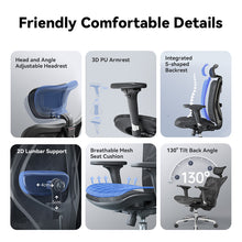 Load image into Gallery viewer, Sihoo M57 Black Frame Black Mesh Ergonomic Office Chair (3 Years Limited Warranty)
