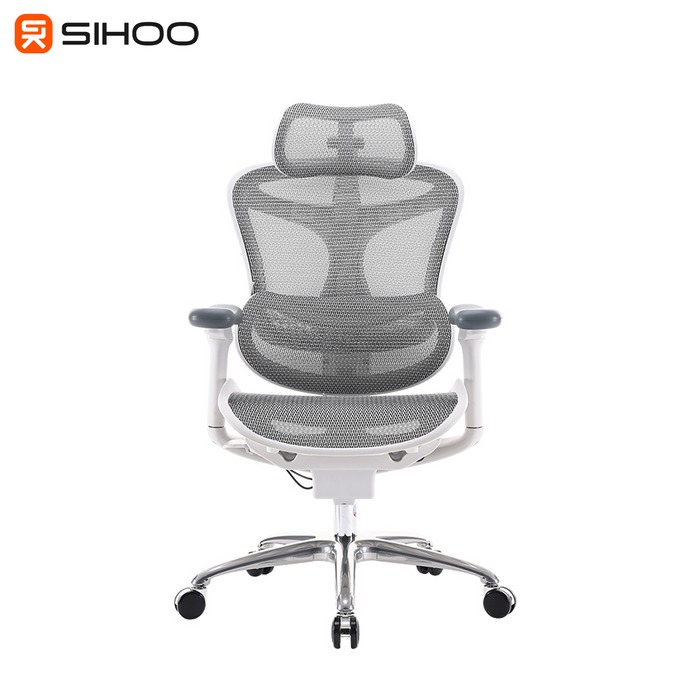Sihoo C100 White Frame Grey Mesh Ergonomic Office Chair