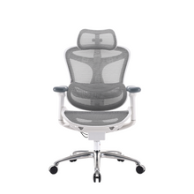 Load image into Gallery viewer, Gray office chair with headrest on a white background, featuring the SIHOO brand.
