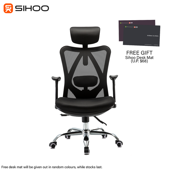 *FREE DESK MAT* Sihoo M16 Ergonomic Fabric Office Chair With Headrest
