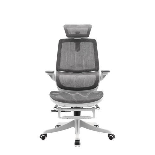 Ergonomic office chair with headrest and mesh design on a white background, featuring the SIHOO brand.