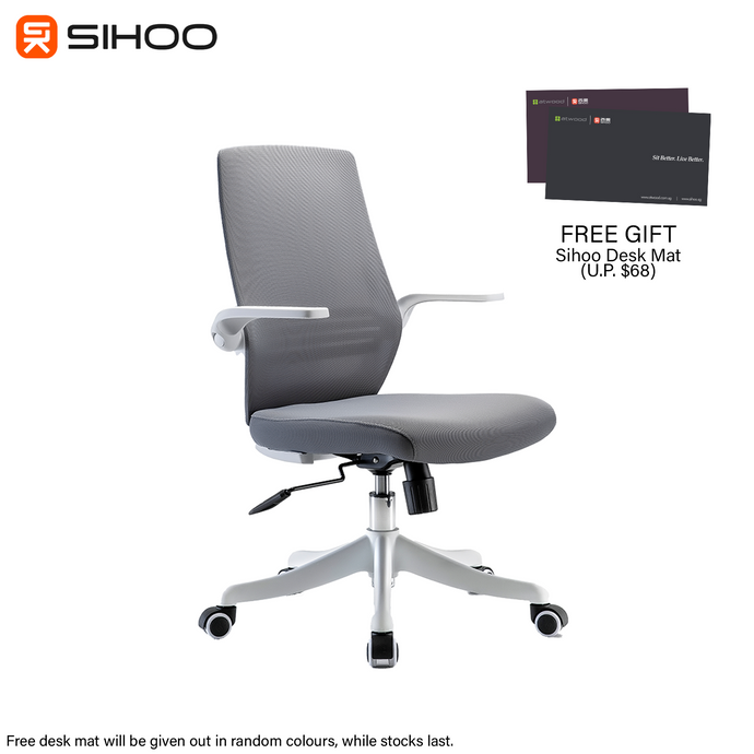 *FREE DESK MAT* Sihoo M76 Ergonomic Chair Grey Colour