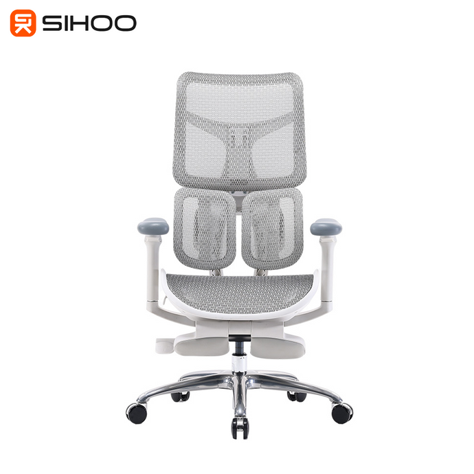 Sihoo S100 Grey Frame Grey Mesh Ergonomic Office Chair with Legrest