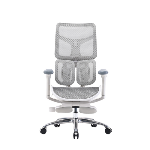 Gray office chair with mesh design on a white background, featuring the SIHOO brand.