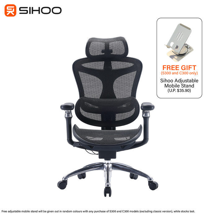 *FREE MOBILE STAND* Sihoo Doro C300 Ergonomic Chair (5 Years Limited Warranty)