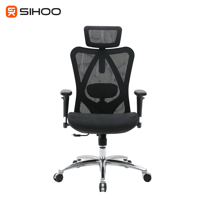 *FREE MOBILE STAND* Sihoo M57 Black Frame Black Mesh Ergonomic Office Chair (3 Years Limited Warranty)