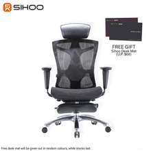 Load and play video in Gallery viewer, *FREE DESK MAT* Sihoo V1 Ergonomic Office Chair Black With Legrest
