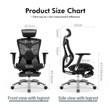 Load image into Gallery viewer, Sihoo V1 Ergonomic Office Chair Black with Legrest
